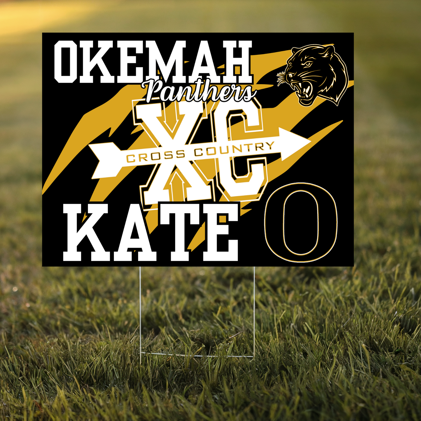 Okemah Panthers Cross Country Yard Sign