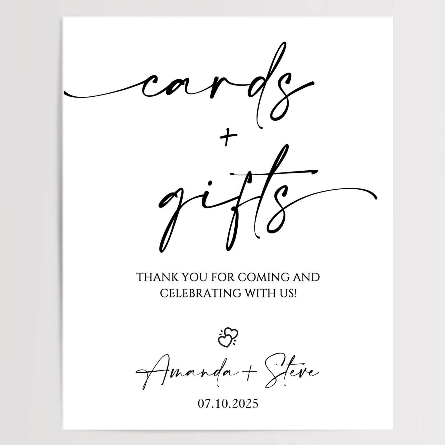 Cards & Gifts Printed Wedding Signs