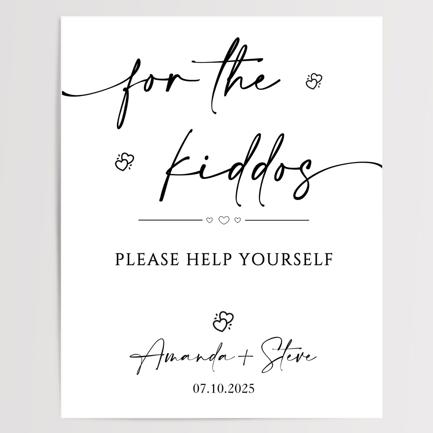 For The Kiddos Printed Wedding Signs