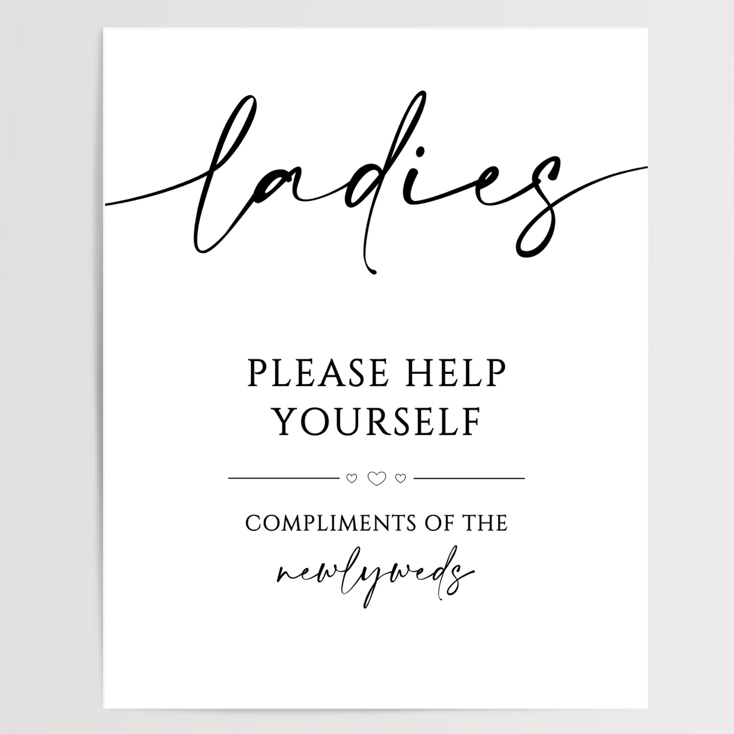 Ladies Printed Wedding Signs