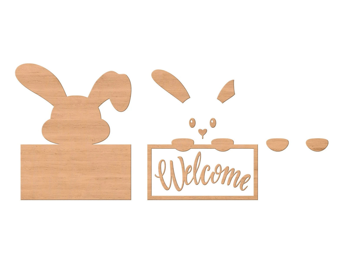 Wood Easter Bunny Door Hanger