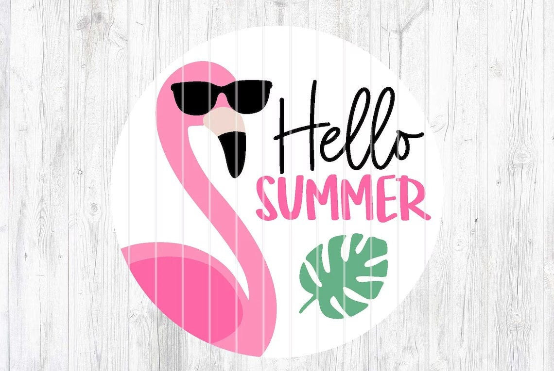 Hello Summer Flamingo Door Hanger DiY