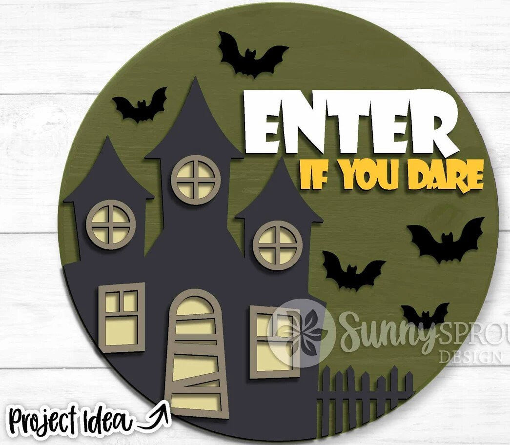 Enter If You Dare Door Hanger DiY