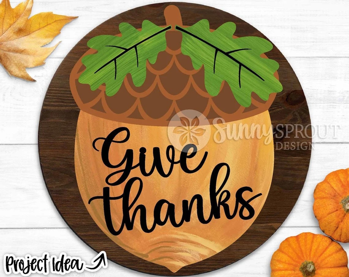 Give Thanks Acorn Door Hanger DiY
