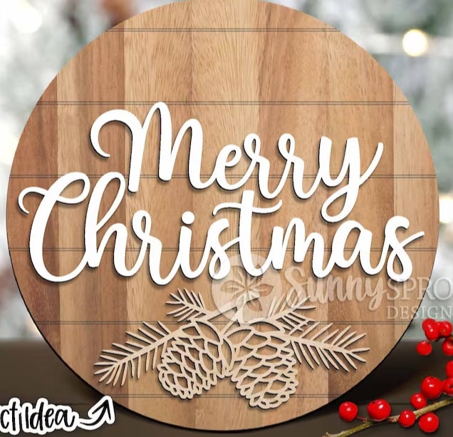 Merry Christmas Pine Branch Door Hanger DiY