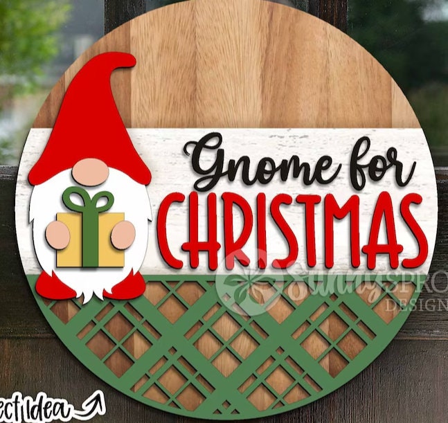 Gnome For Christmas Door Hanger DiY