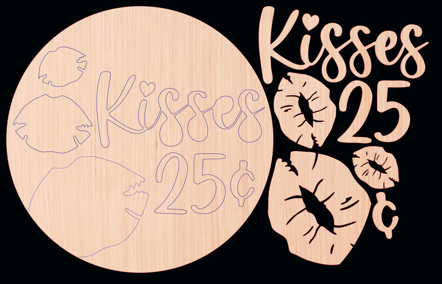 Kisses 25 Cents Door Hanger DiY