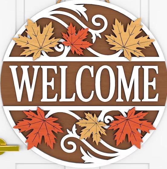 Fall- welcome Leaves Door Hanger DiY