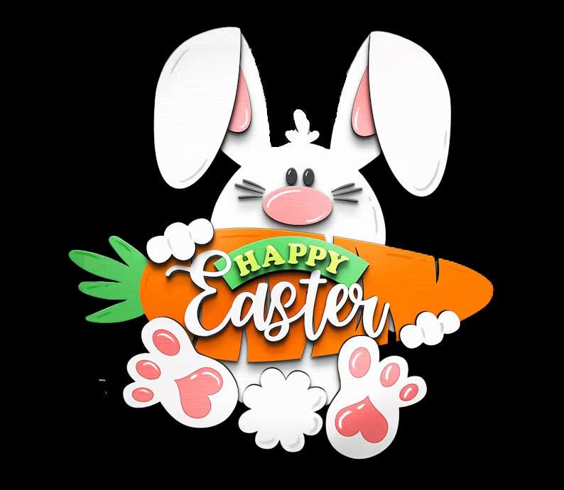Happy Easter with a Big Carrot Door Hanger DiY