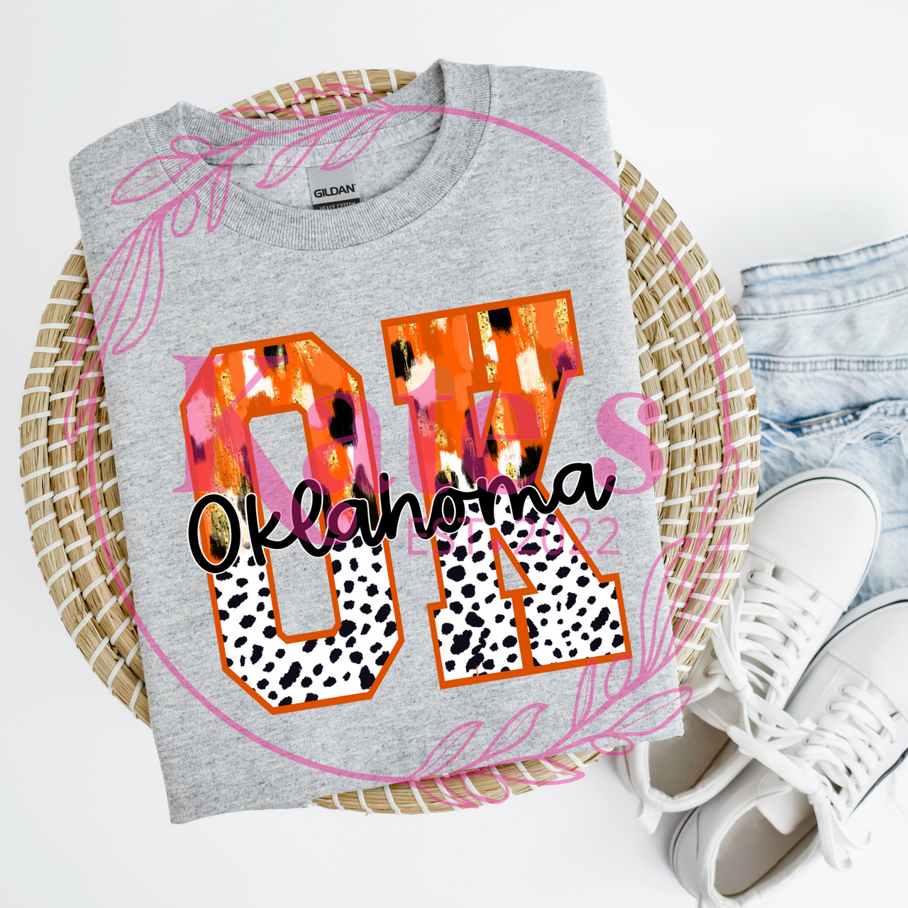 Brushstrokes Orange Oklahoma T-Shirt