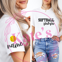 Softball Mama with Sleeve T-Shirt