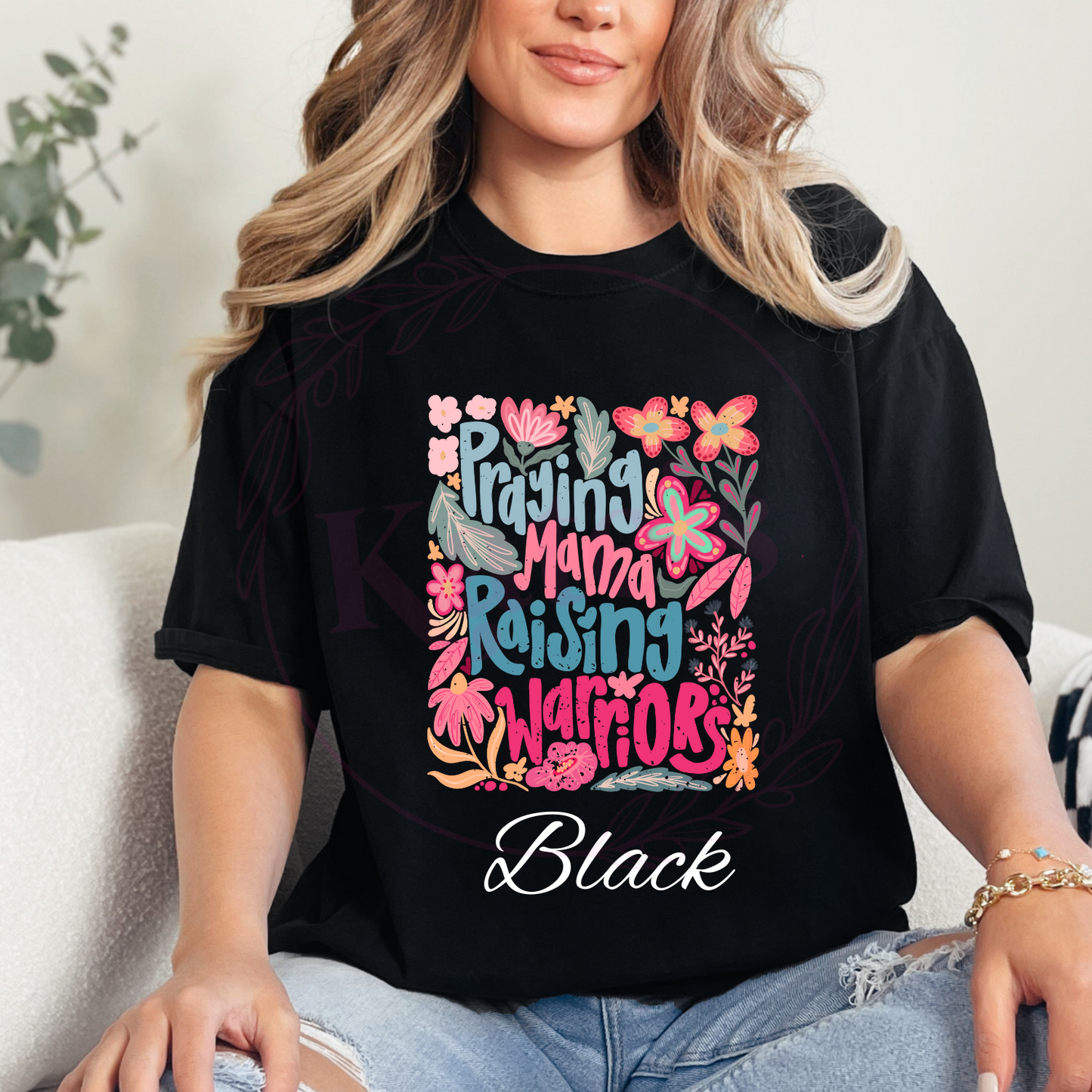 Praying Mama Raising Warriors Comfort Colors T-Shirt