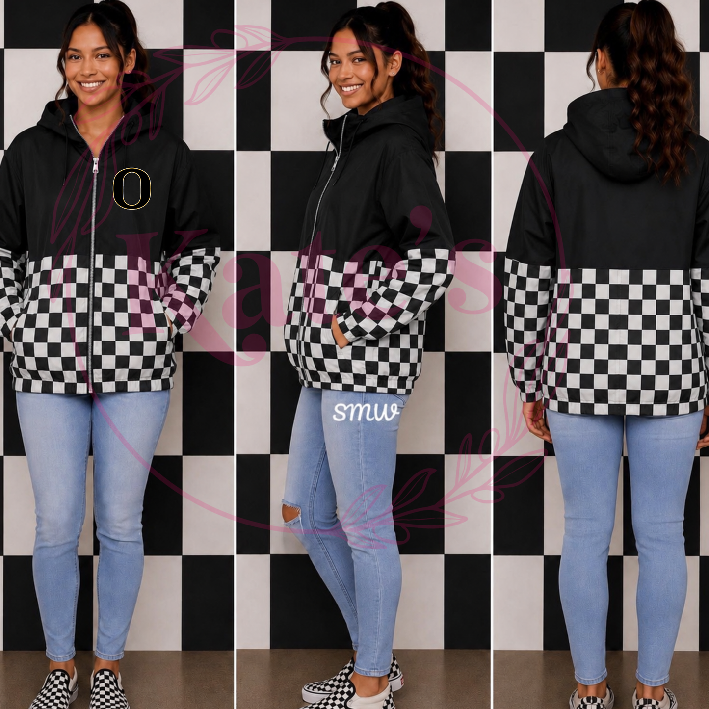 Checkered Mascot Scuba Full Zip Jacket