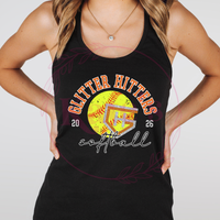 Glitter Hitters Softball & Logo Tank Top