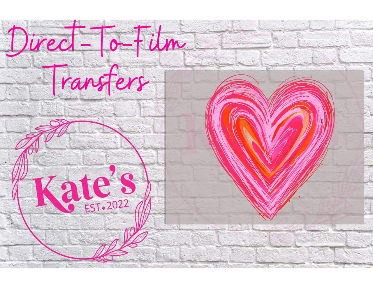 Heart - 9 Color Direct-To-Film Transfer