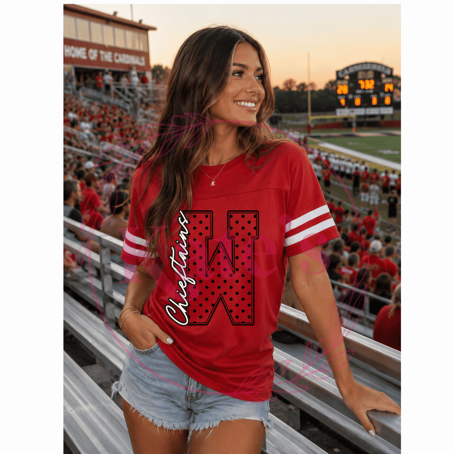 Polka Dot Mascot Football T-Shirt