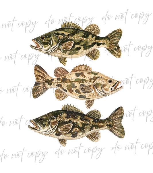 Camo Fishes - 9 Color Direct-To-Film Transfer