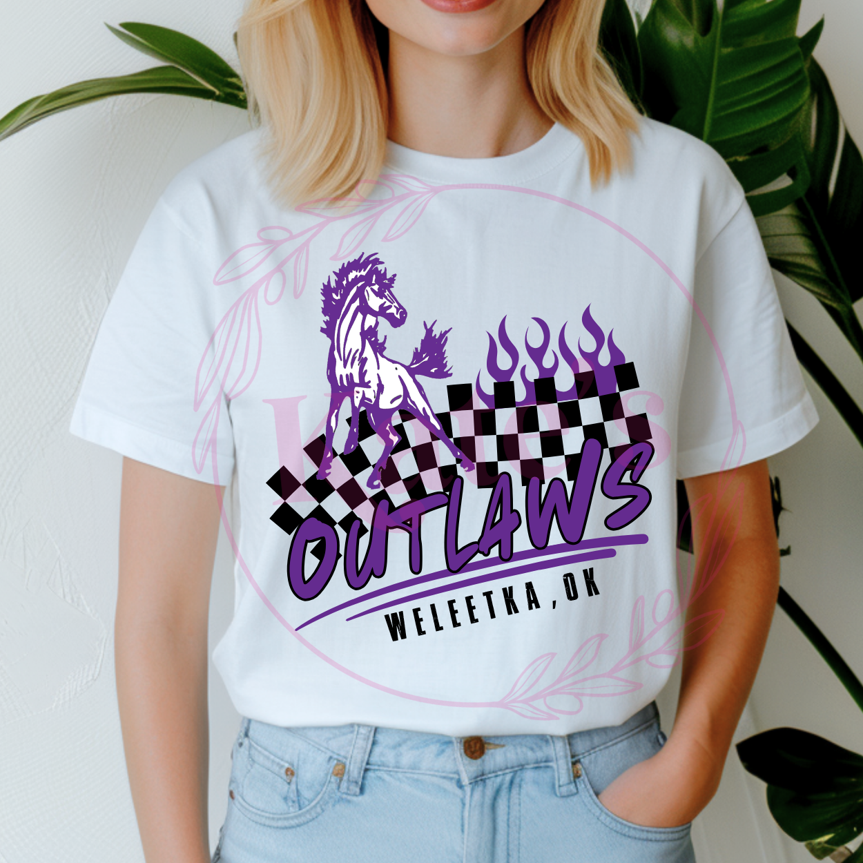 Checkered Flame Custom Mascot Shirt