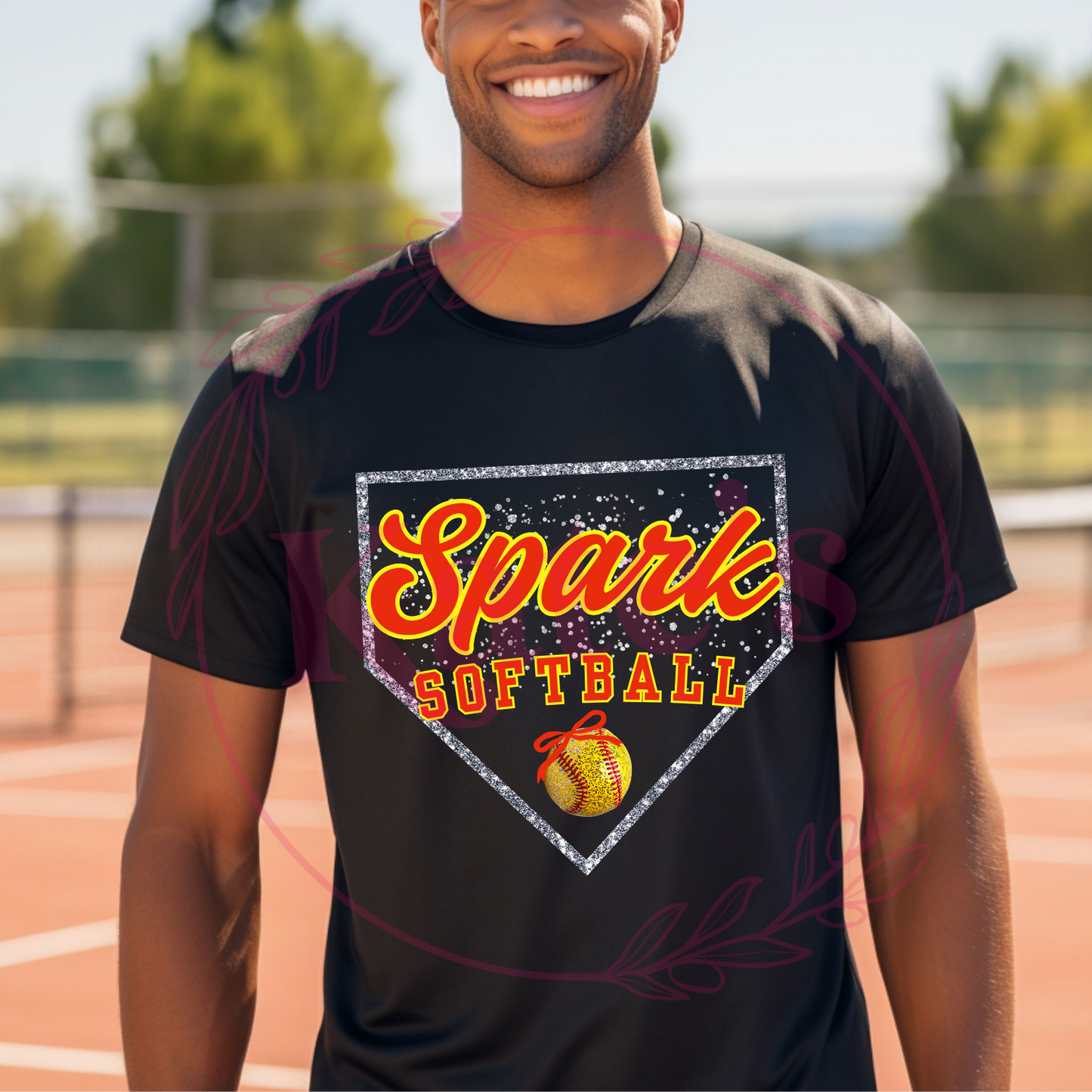 Spark Softball Glitter Homeplate Dri Fit T-Shirt