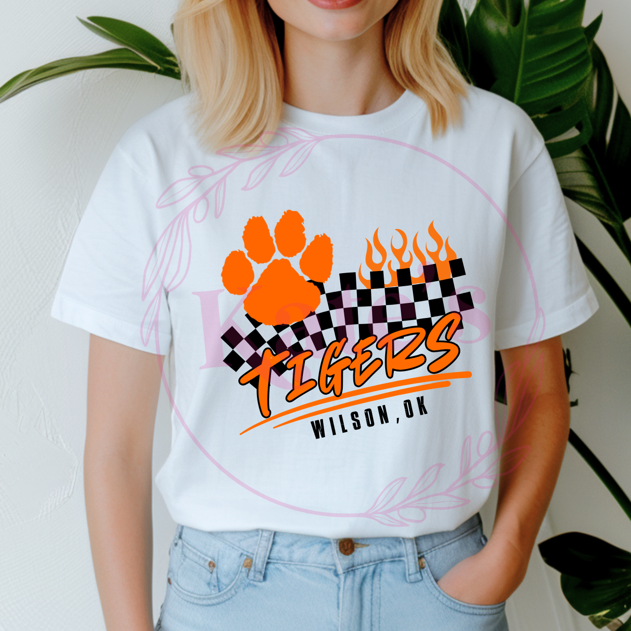 Checkered Flame Custom Mascot Shirt
