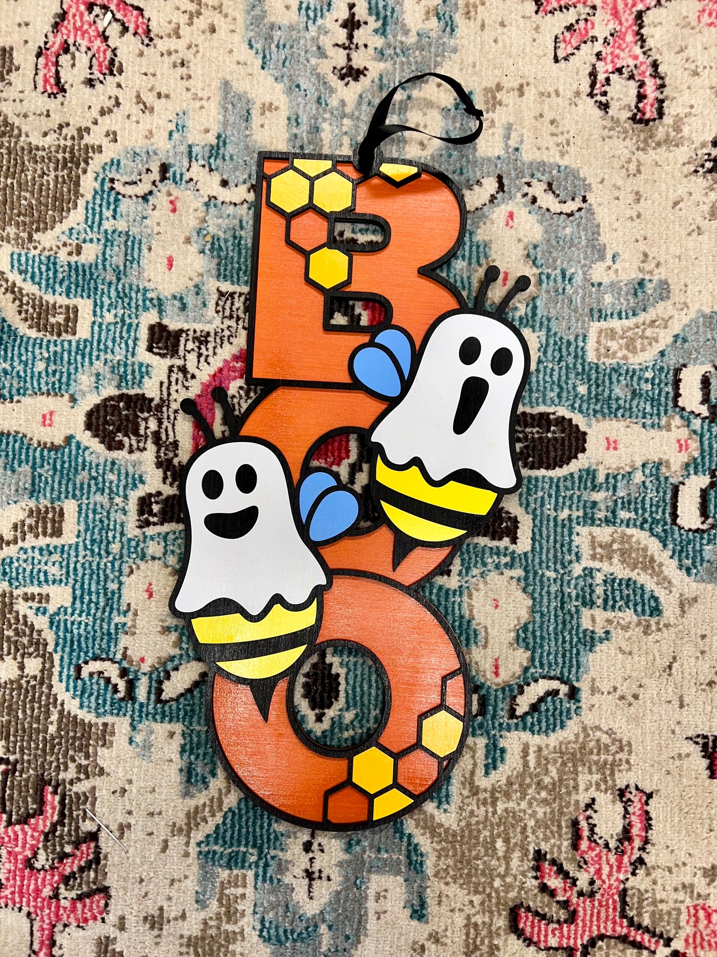 Boo Bees Wood Door Hanger