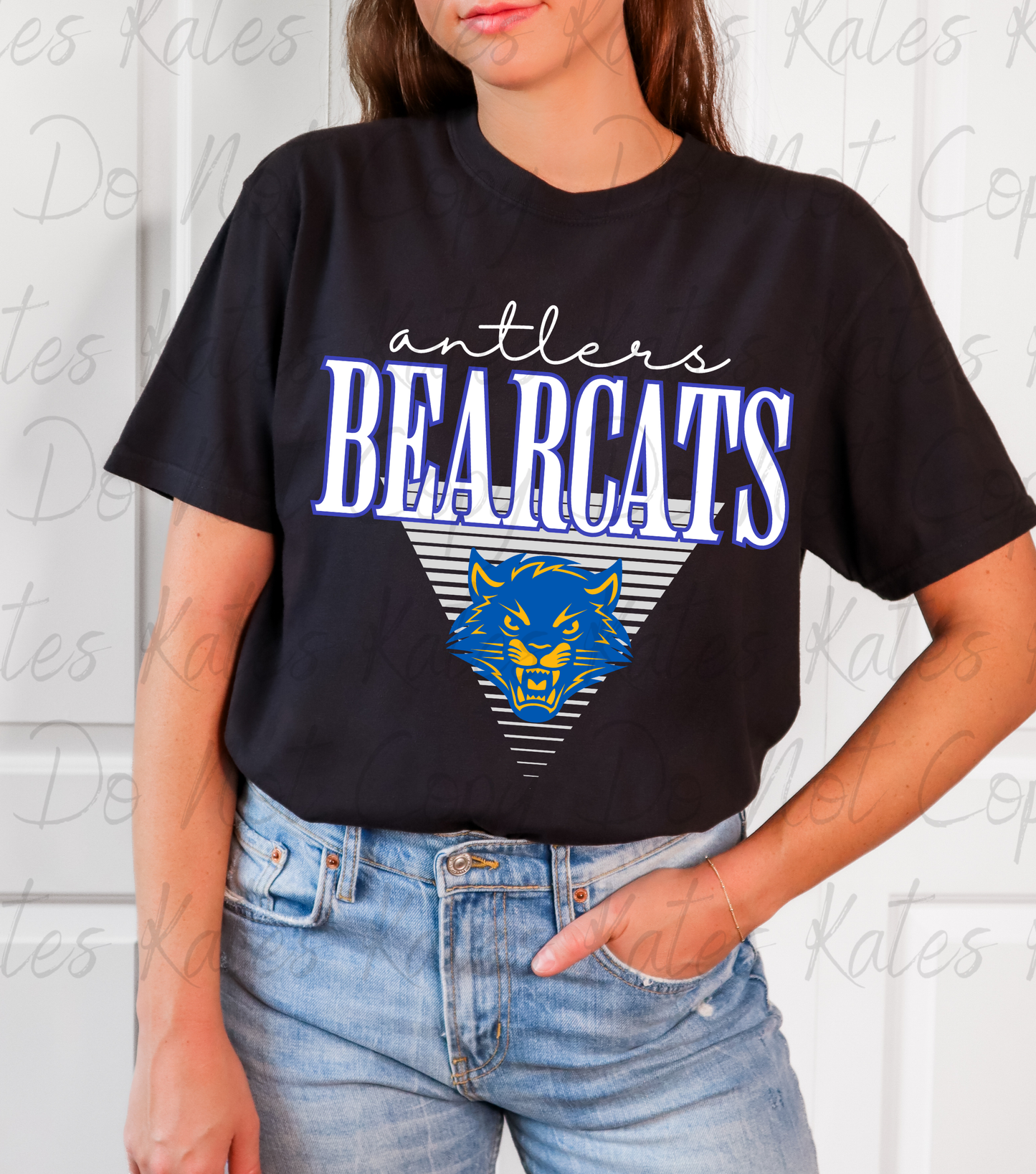 Custom Triangle Striped Mascot Adult T-Shirts