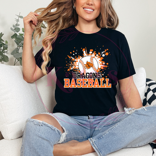 Dragons Splatter Baseball Shirts