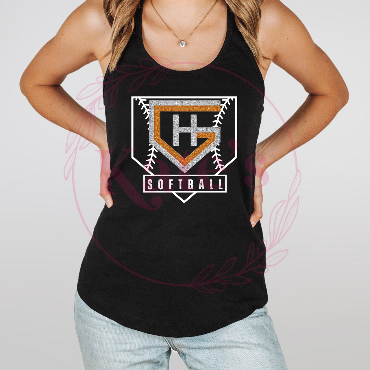 Glitter Hitters Homeplate Tank Top