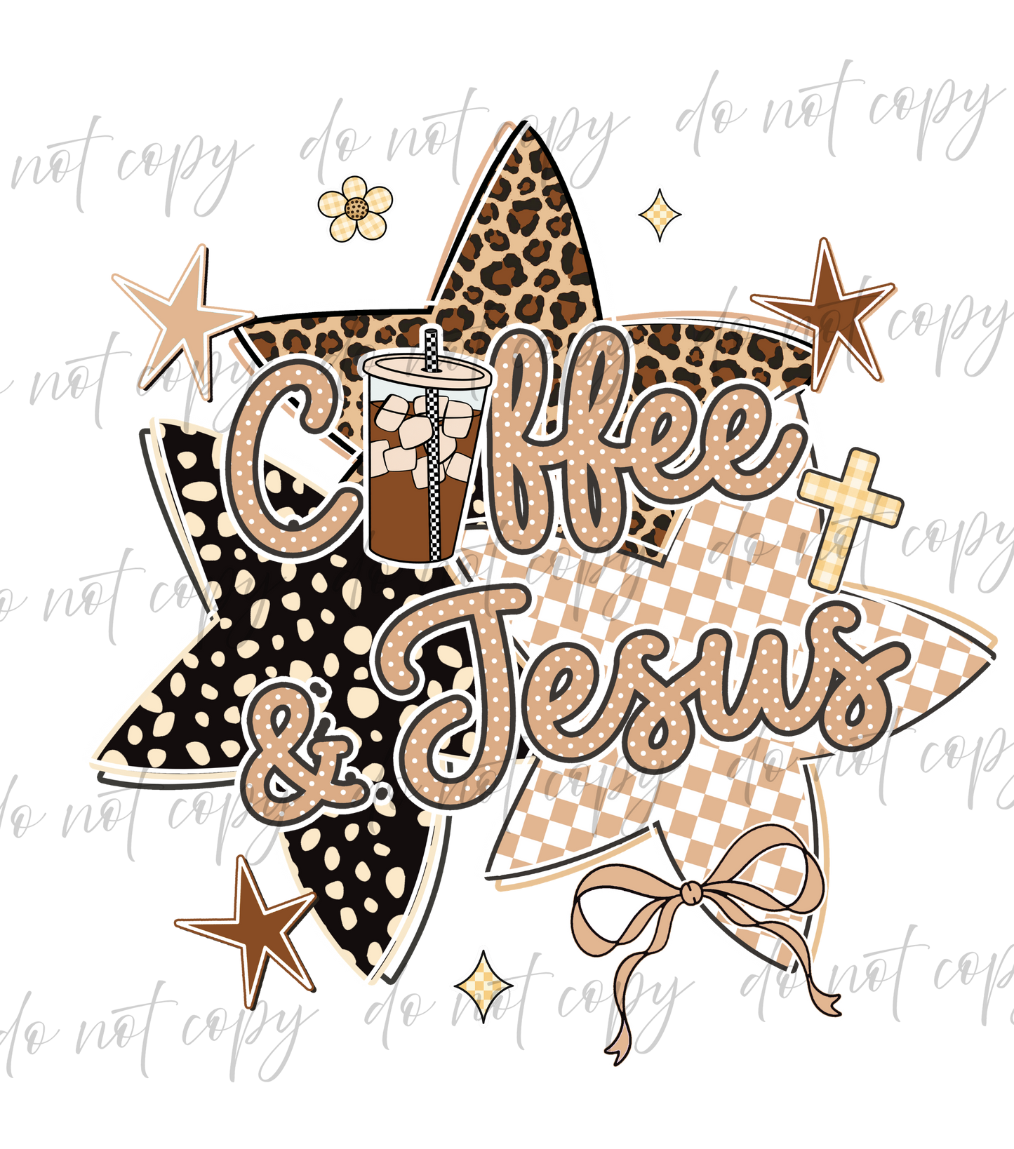 Coffee & Jesus - 9 Color Direct-To-Film Transfer