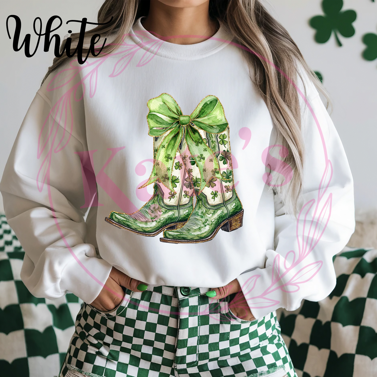 Shamrock Cowboy Boots Sweatshirt