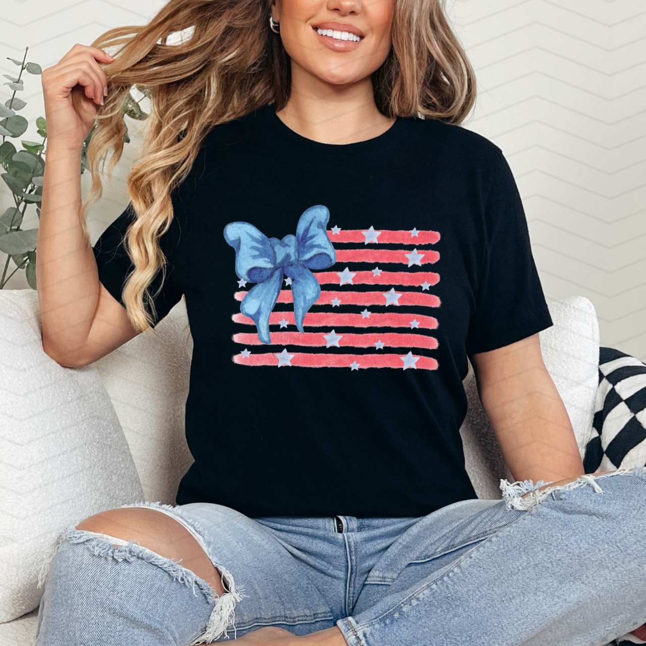 American Flag Bow Direct-To-Film Transfer
