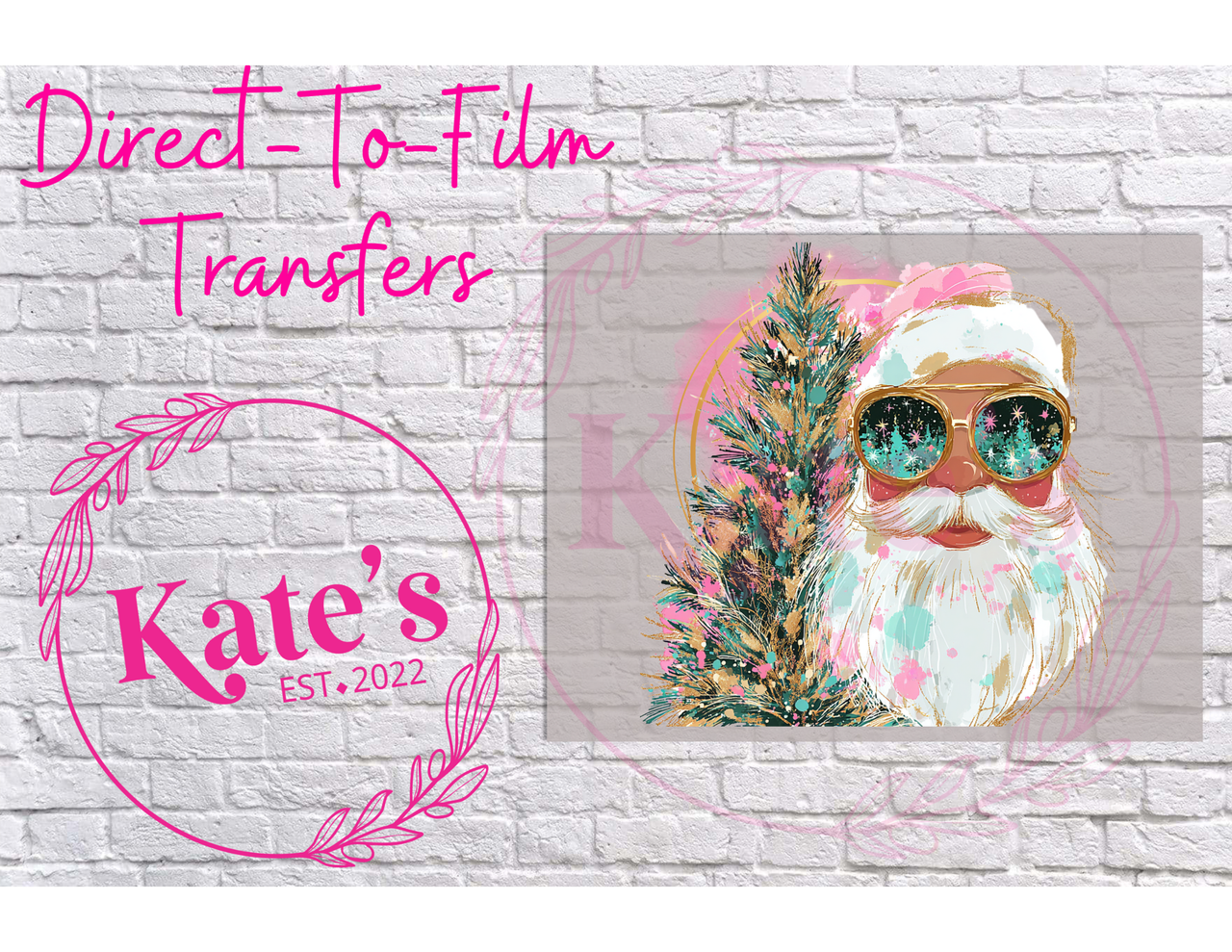 Santa and Tree Direct-To-Film Transfer