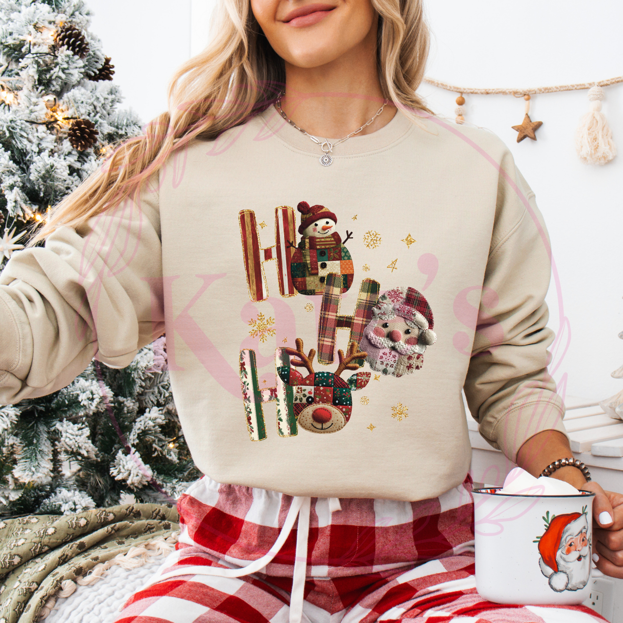 Patch work Ho Ho HO Christmas Shirt