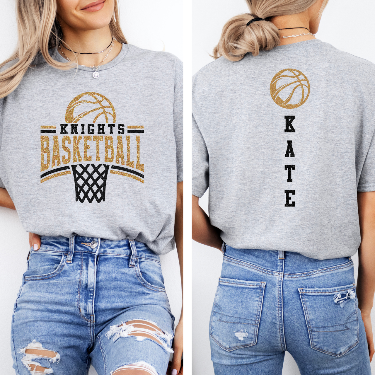 Custom Mascot Glitter Basketball Shirts
