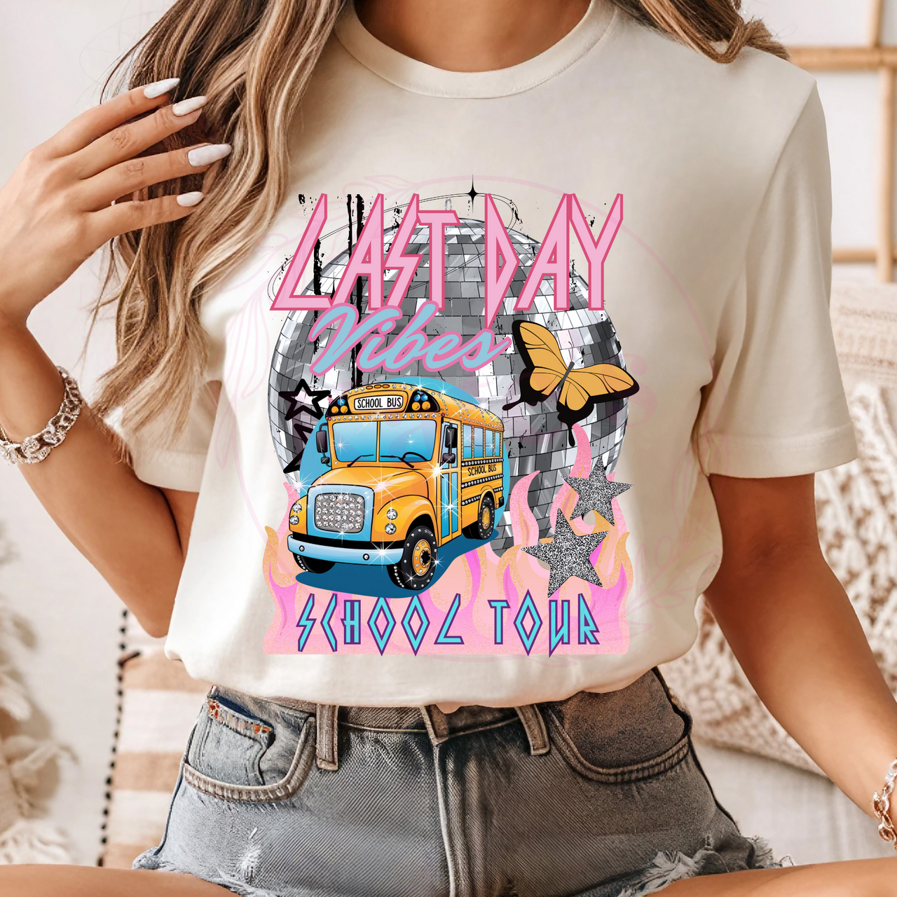 Last Day Vibes School Tour Pink T-Shirt