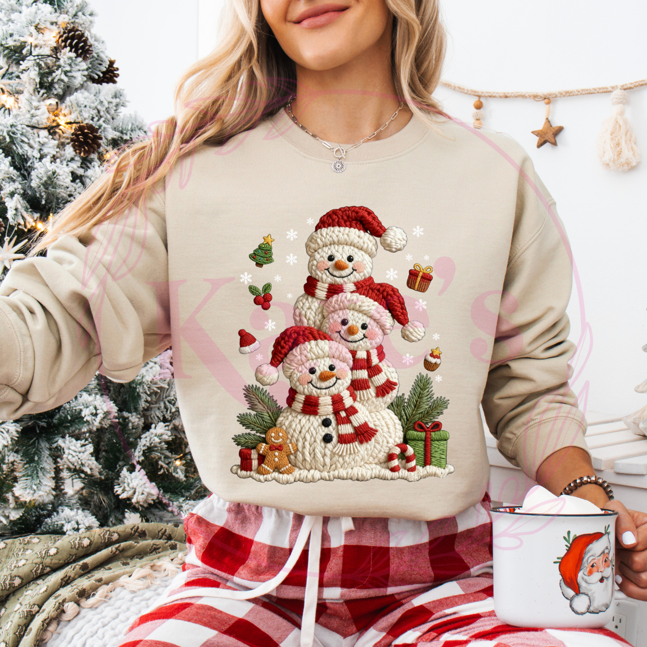 Faux Yarn Snowman's Shirt