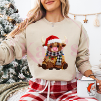 Faux Yarn Highland Cow Christmas Shirt
