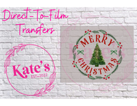 Merry Christmas Wreath Direct-To-Film Transfer