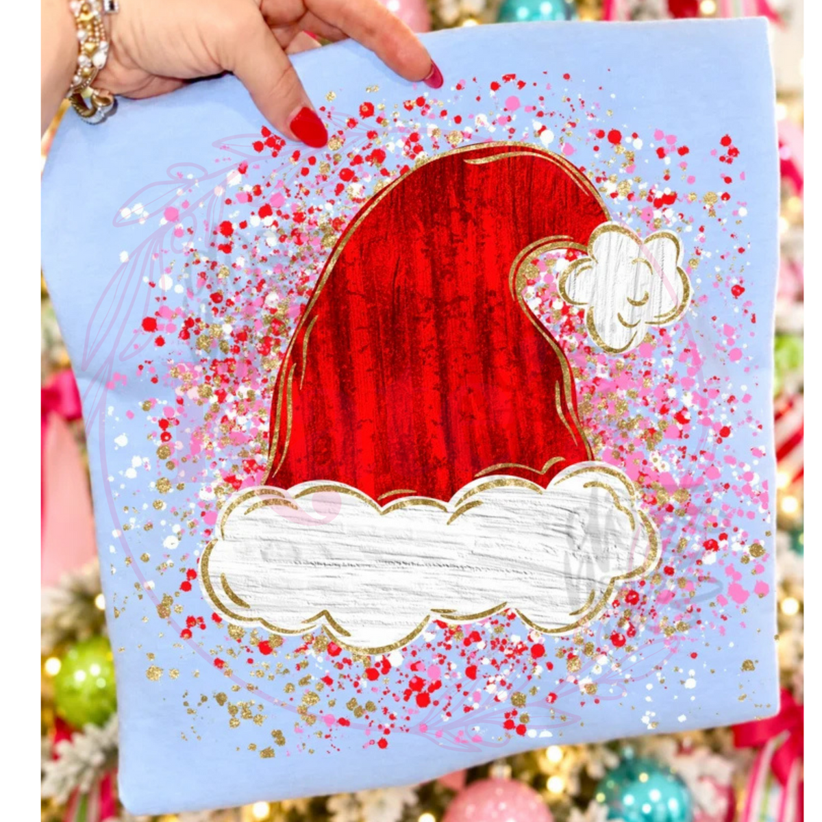 Santa Hat Splatter Shirt