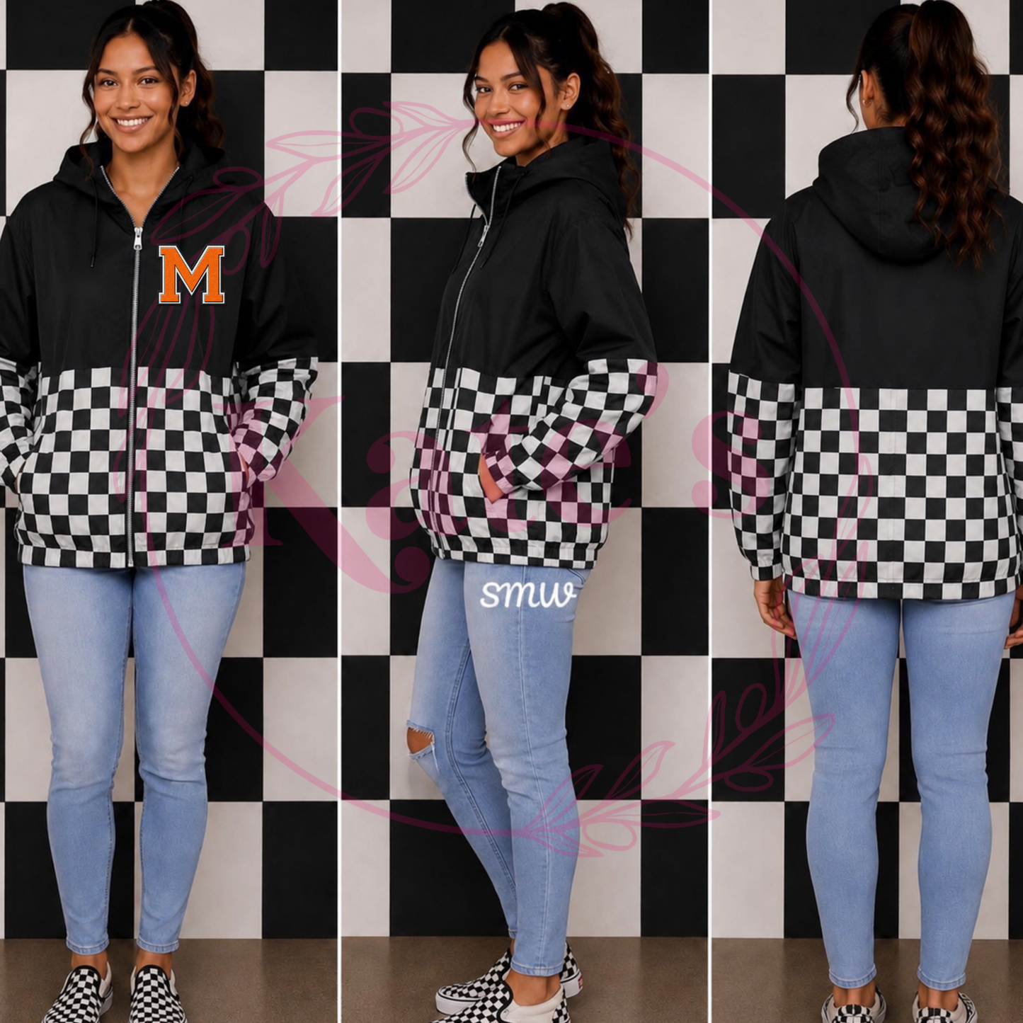 Checkered Mascot Scuba Full Zip Jacket