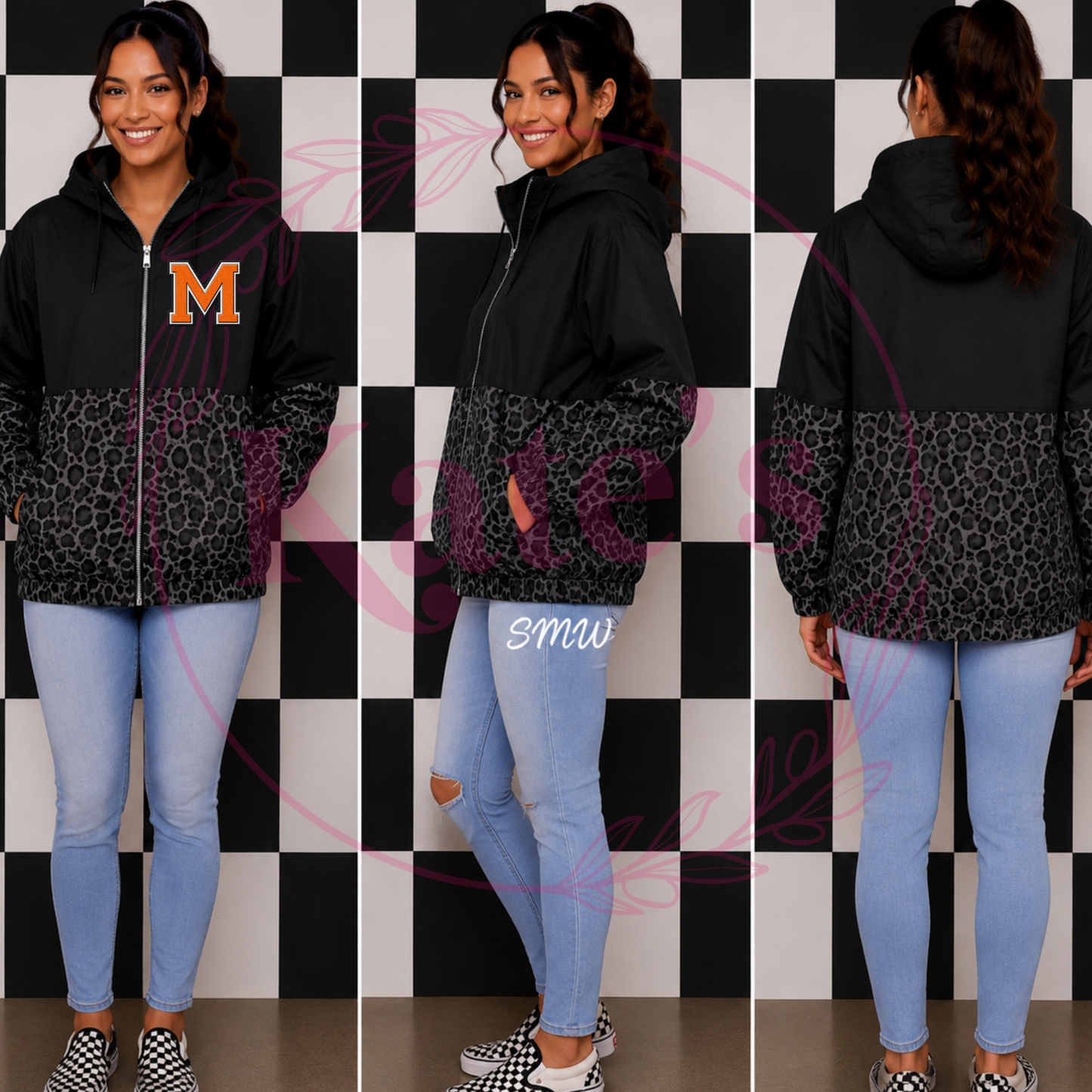 Dark Leopard Mascot Scuba Full Zip Jacket