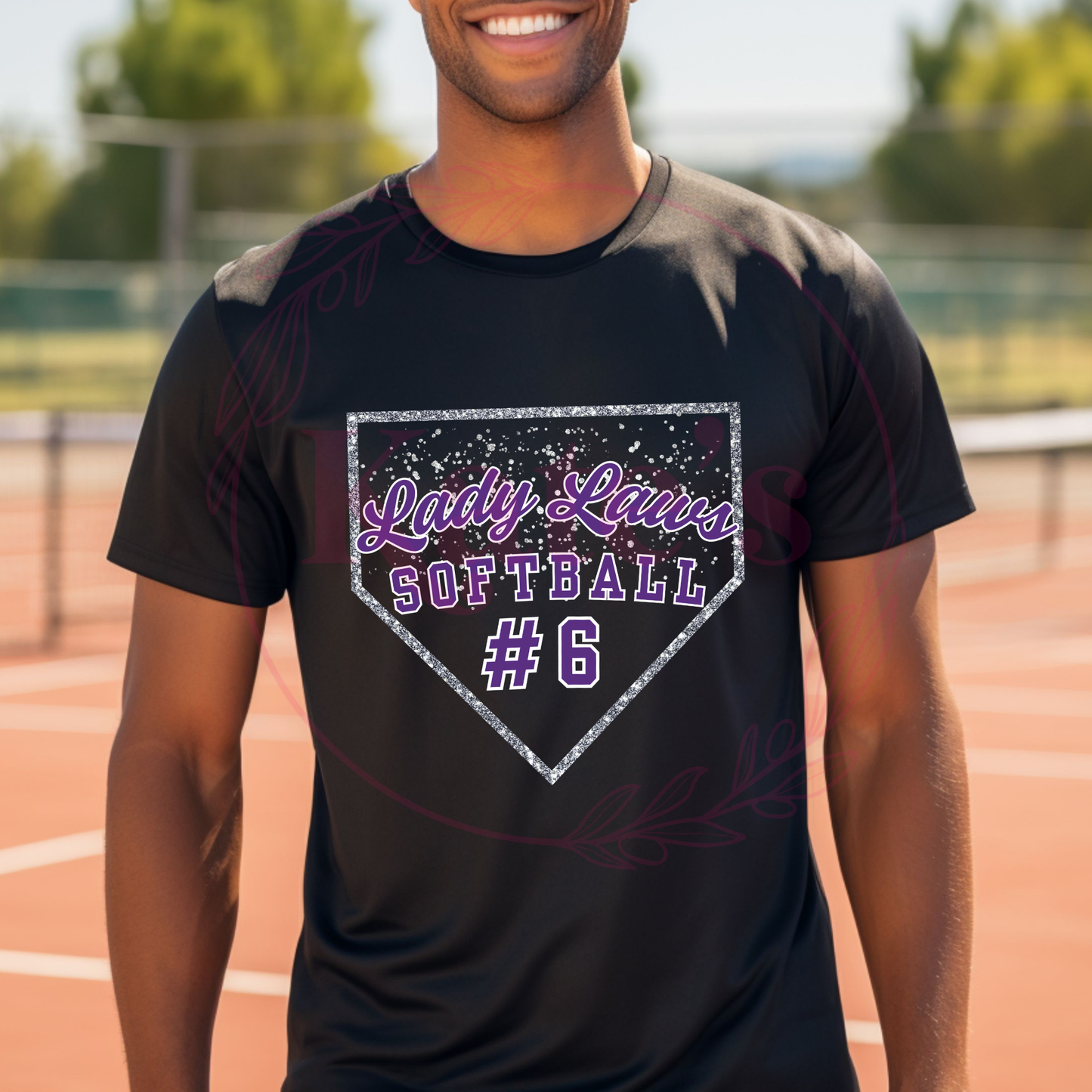 Lady Laws Glitter Diamond Dri Fit T-Shirt