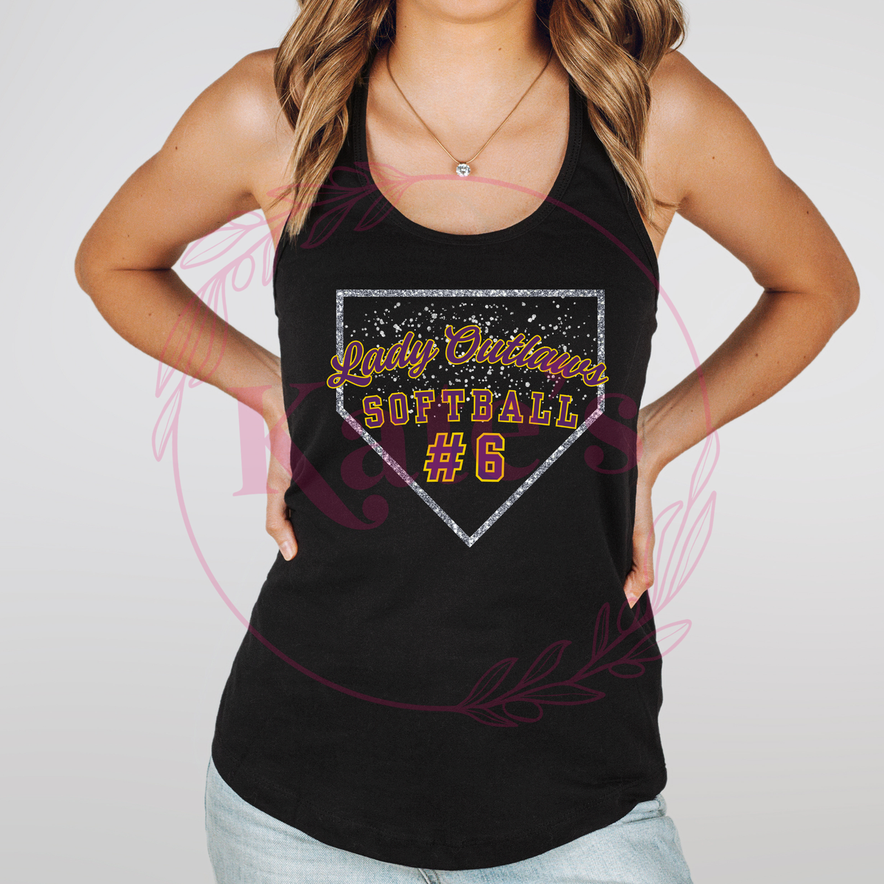 Lady Outlaws Glitter Diamond Tank Top