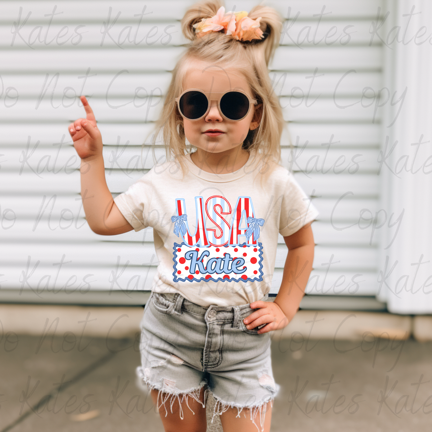Custom Name Stripe USA T-Shirt