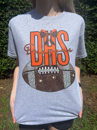 Custom Bling Football Spirit T-Shirt