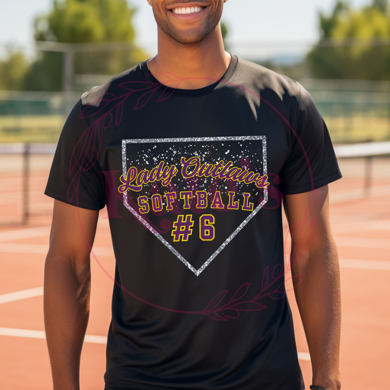 Lady Outlaws Glitter Diamond Dri Fit T-Shirt