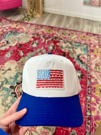 American Flag Two-Toned Hat