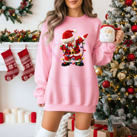 Faux Yarn Santa Dabbing Christmas Shirt