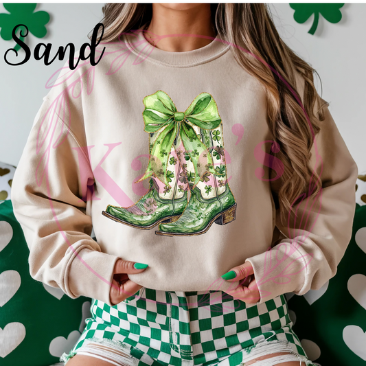 Shamrock Cowboy Boots Sweatshirt