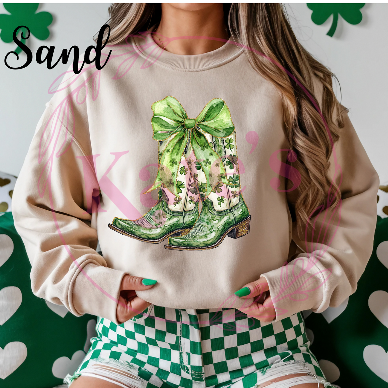 Shamrock Cowboy Boots Sweatshirt